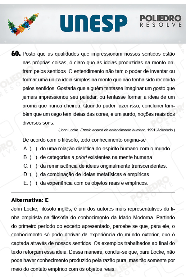 Questão 60 - 1ª Fase - PROVA 4 - UNESP 2018