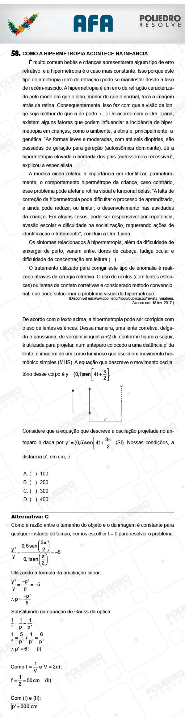 Questão 58 - Prova Modelo A - AFA 2018