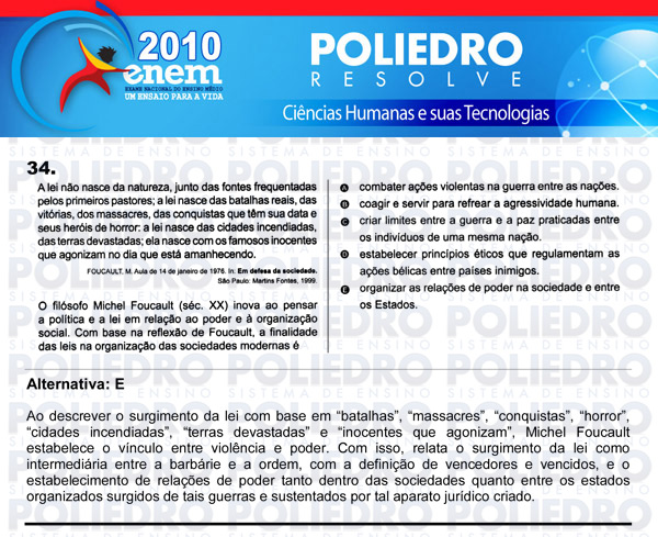 Questão 34 - Sábado (Prova azul) - ENEM 2010