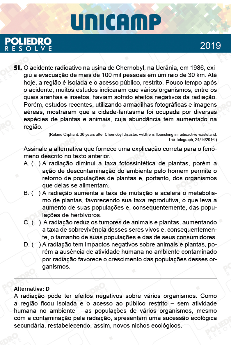 Questão 51 - 1ª Fase - PROVA Q e X - UNICAMP 2019