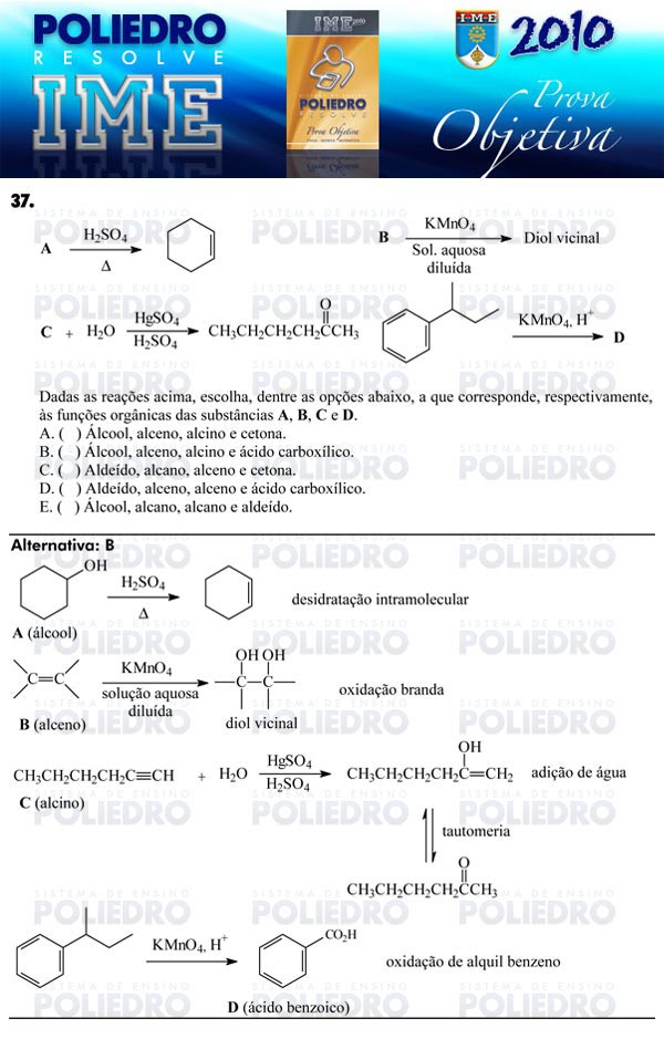 Questão 37 - Objetiva - IME 2010