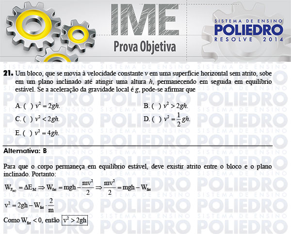 Questão 21 - Objetiva - IME 2014