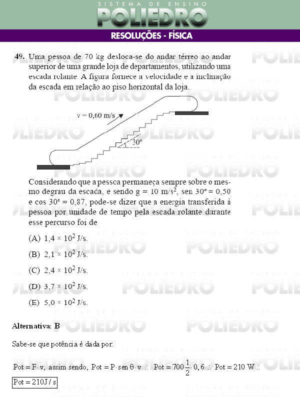 Questão 49 - Conhecimentos Gerais - UNIFESP 2009