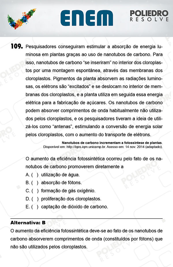 Questão 109 - 2º Dia (PROVA AMARELA) - ENEM 2017