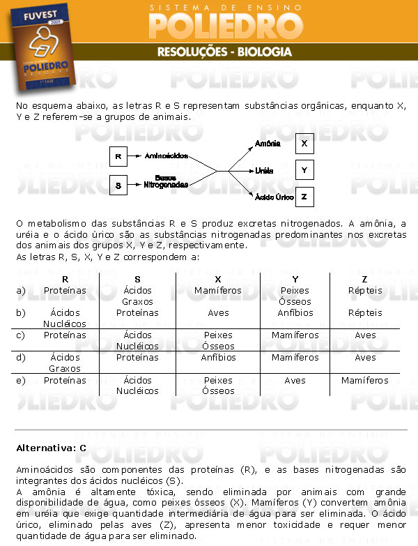 Questão 56 - 1ª Fase - FUVEST 2009