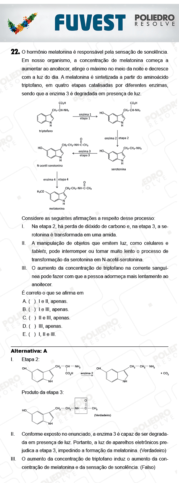 Questão 22 - 1ª Fase - PROVA V - FUVEST 2018