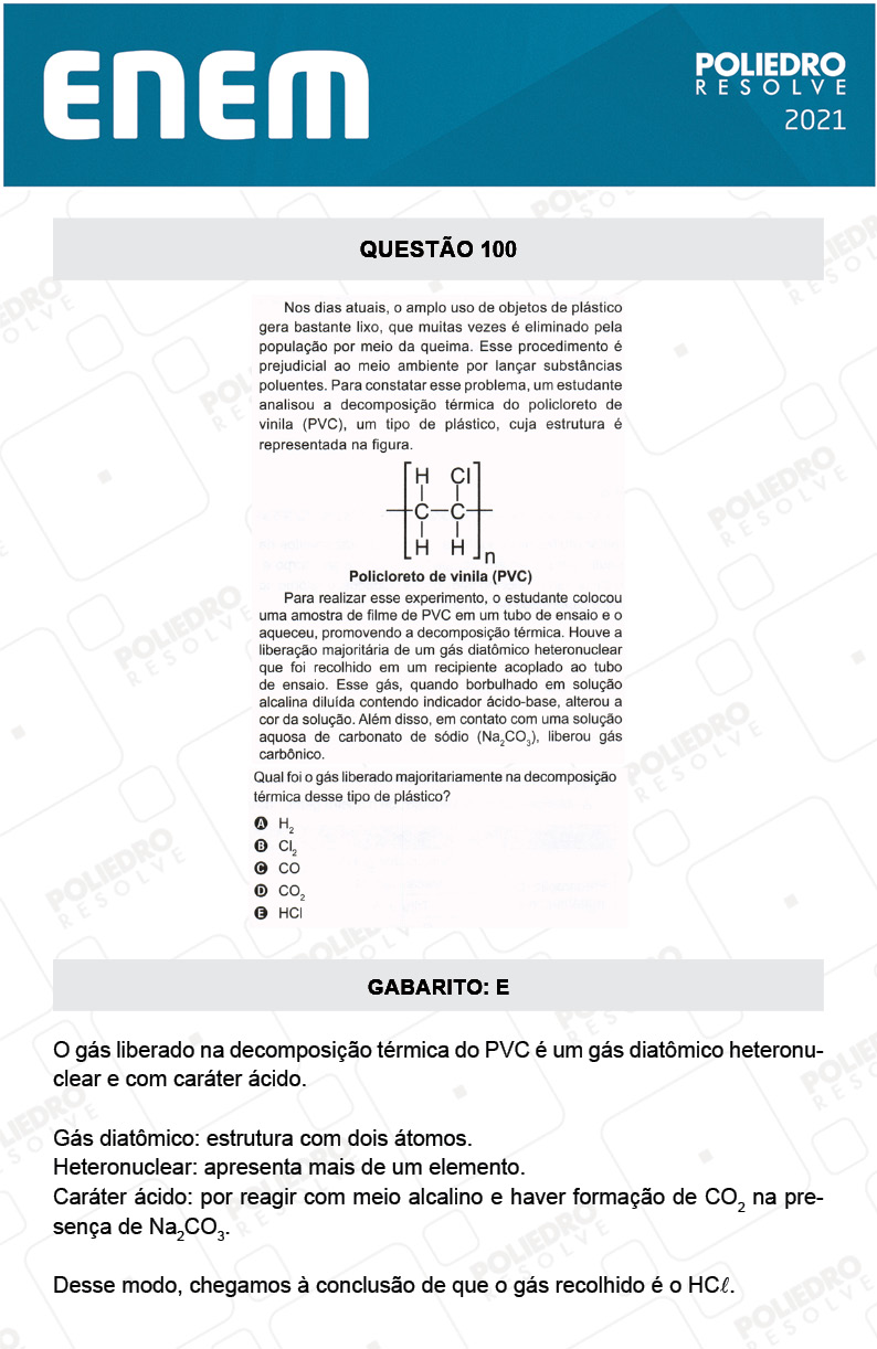 Questão 100 - 2º Dia - Prova Azul - ENEM 2020