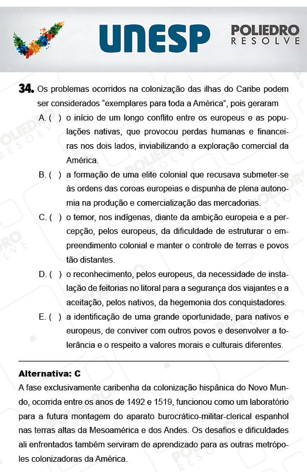 Questão 34 - 1ª Fase - PROVA 4 - UNESP 2018