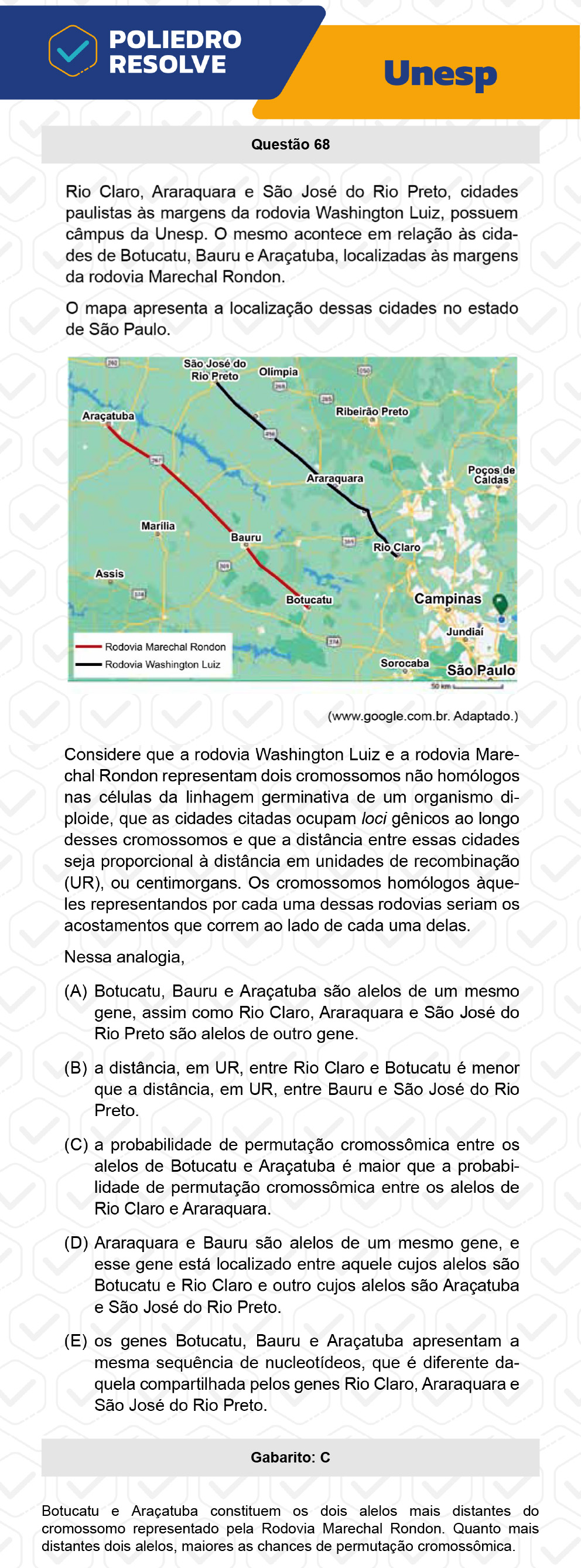 Questão 68 - 1ª Fase - UNESP 2023