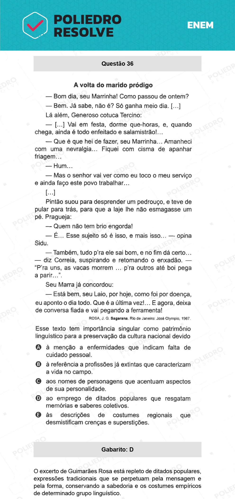 Questão 36 - 1º Dia - Prova Rosa - ENEM 2021