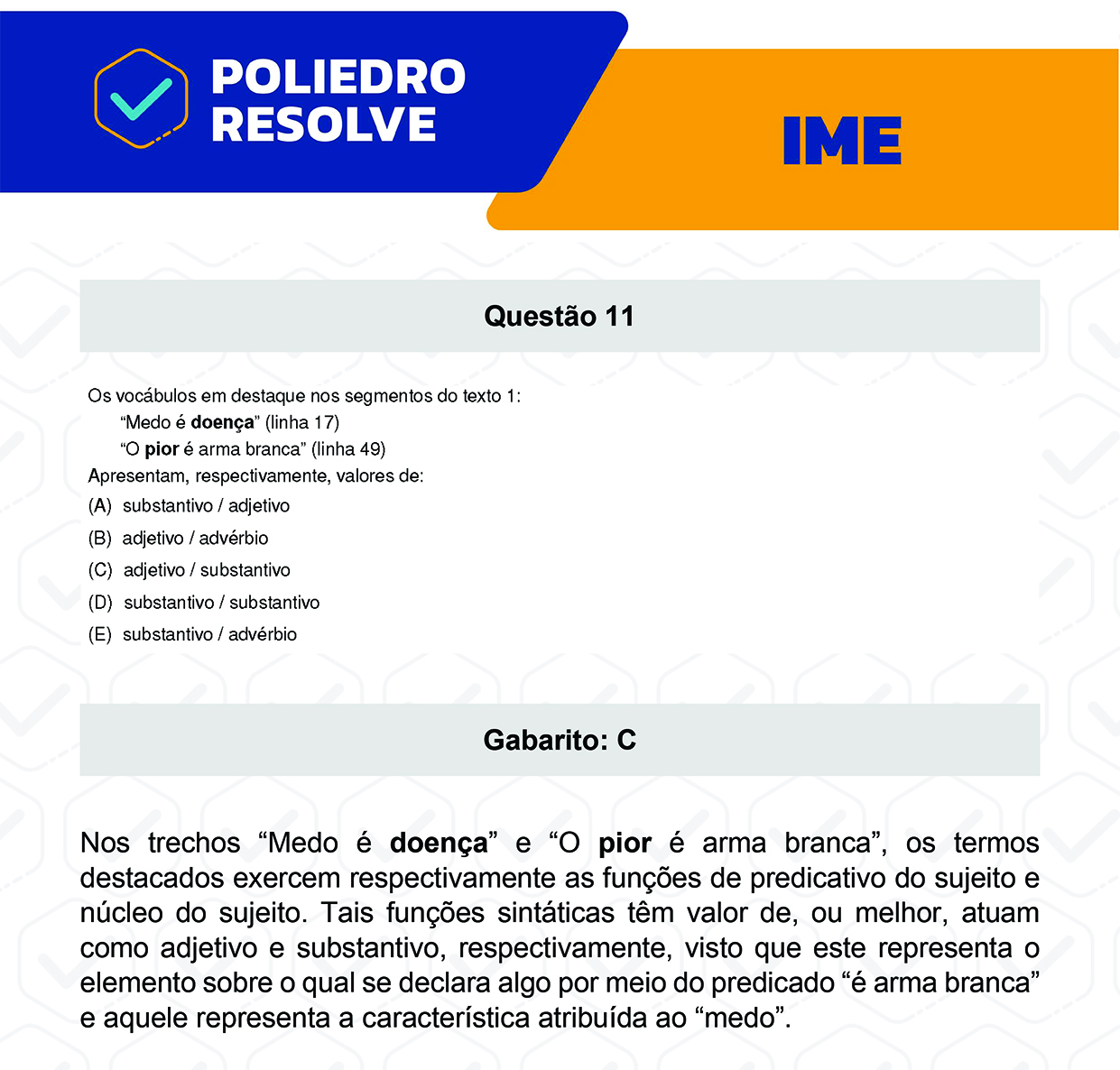 Questão 11 - 2ª Fase - Português/Inglês - IME 2023