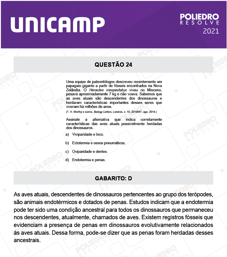 Questão 24 - 1ª Fase - 2º Dia - Q e Z - UNICAMP 2021