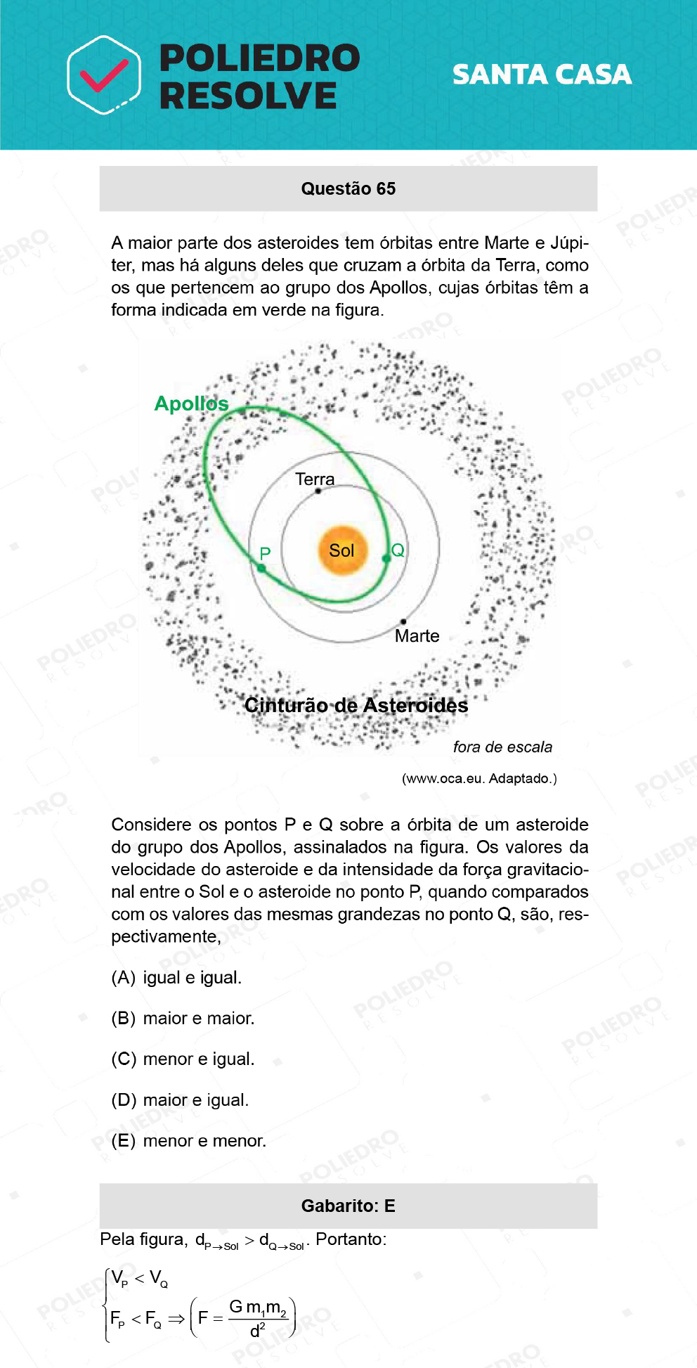 Questão 65 - 1º Dia - SANTA CASA 2022