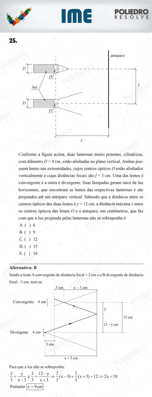 Questão 25 - 1ª Fase - IME 2018