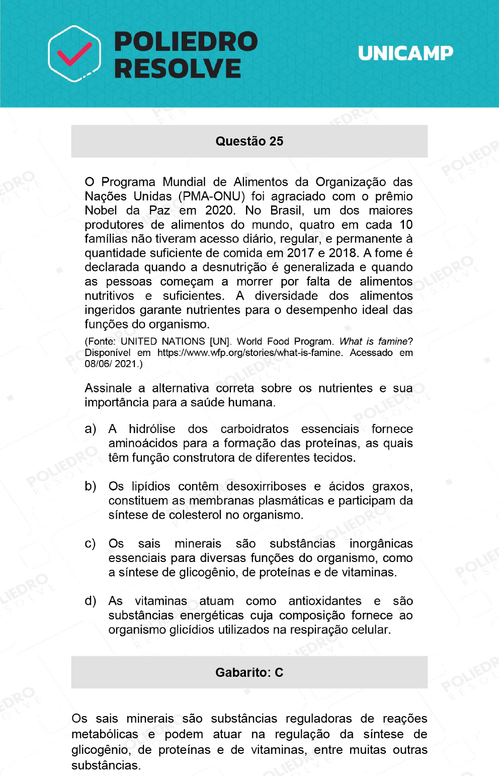 Questão 25 - 1ª Fase - 1º Dia - R e W - UNICAMP 2022