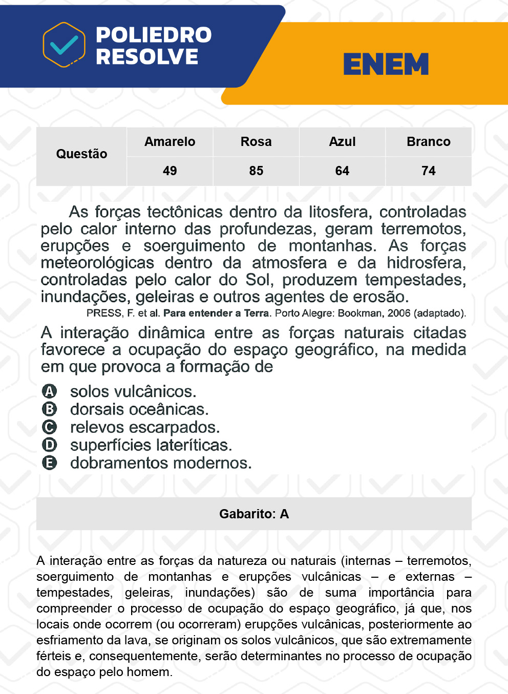 Questão 74 - 1º Dia - Prova Branca - ENEM 2022