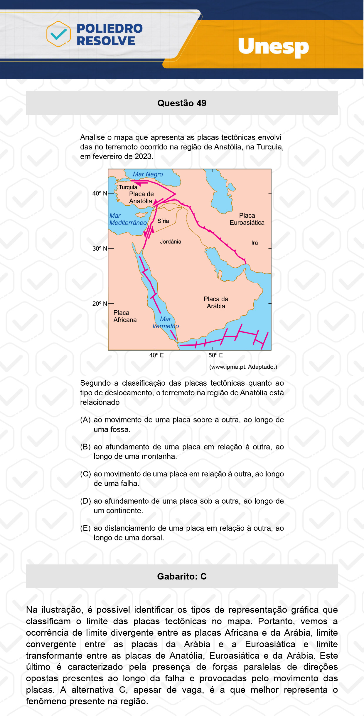 Questão 49 - 1ª Fase - UNESP 2024