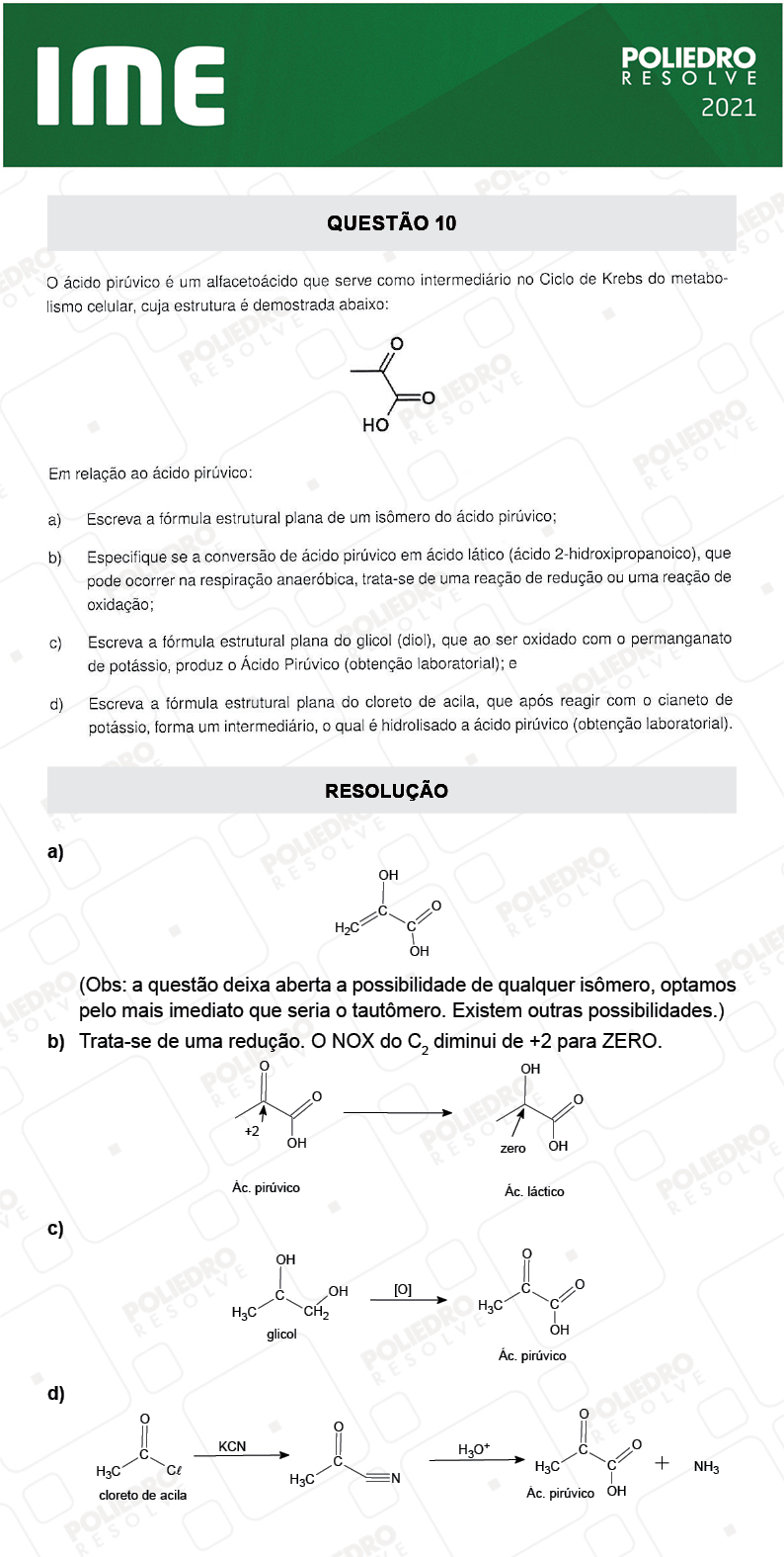 Dissertação 10 - 2ª Fase - Química - IME 2021