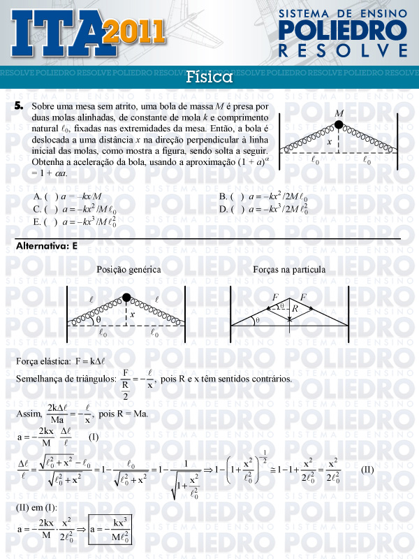 Questão 5 - Física - ITA 2011