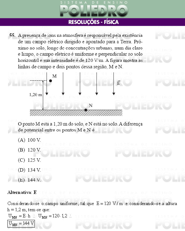 Questão 55 - Conhecimentos Gerais - UNIFESP 2009