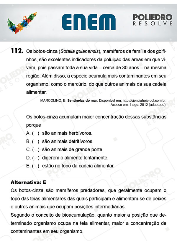 Questão 112 - 2º Dia (PROVA AMARELA) - ENEM 2017