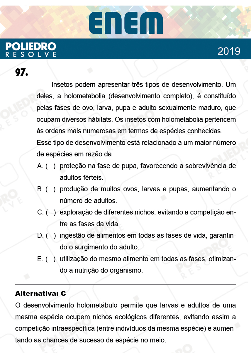 Questão 97 - 2º Dia - Prova CINZA - ENEM 2018