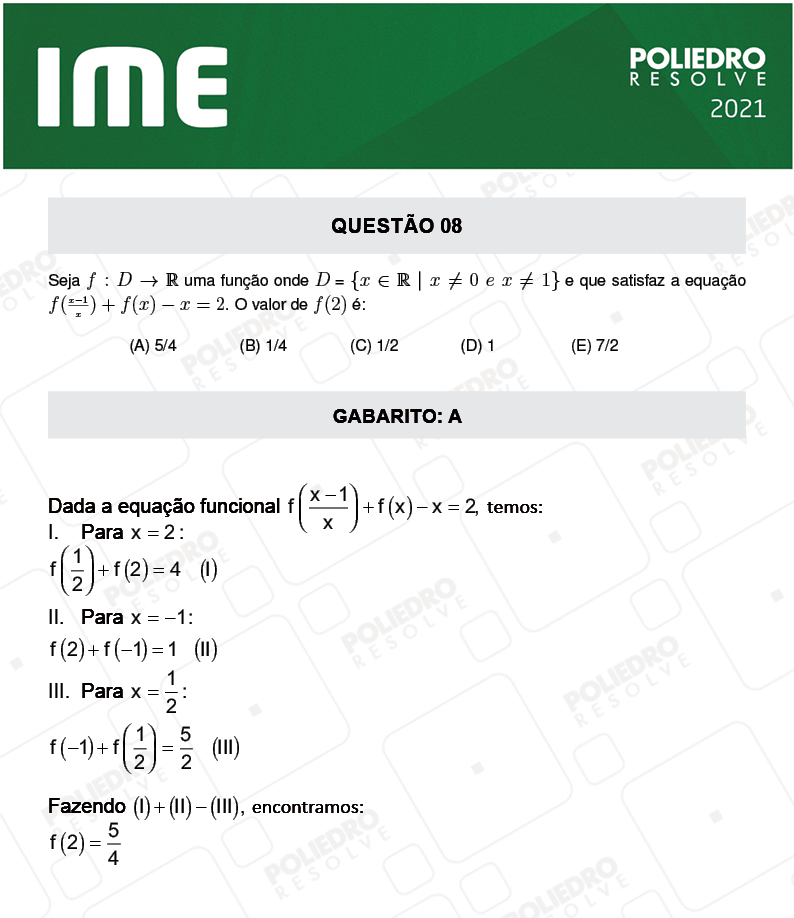 Questão 8 - 1ª FASE - IME 2021