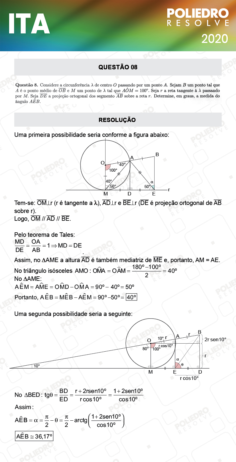 Dissertação 8 - 2ª Fase - 1º Dia - Mat / Quí - ITA 2020