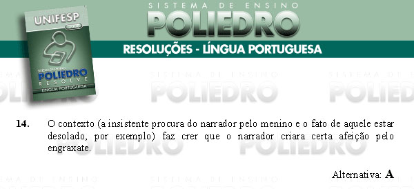 Questão 14 - Português e Inglês - UNIFESP 2008