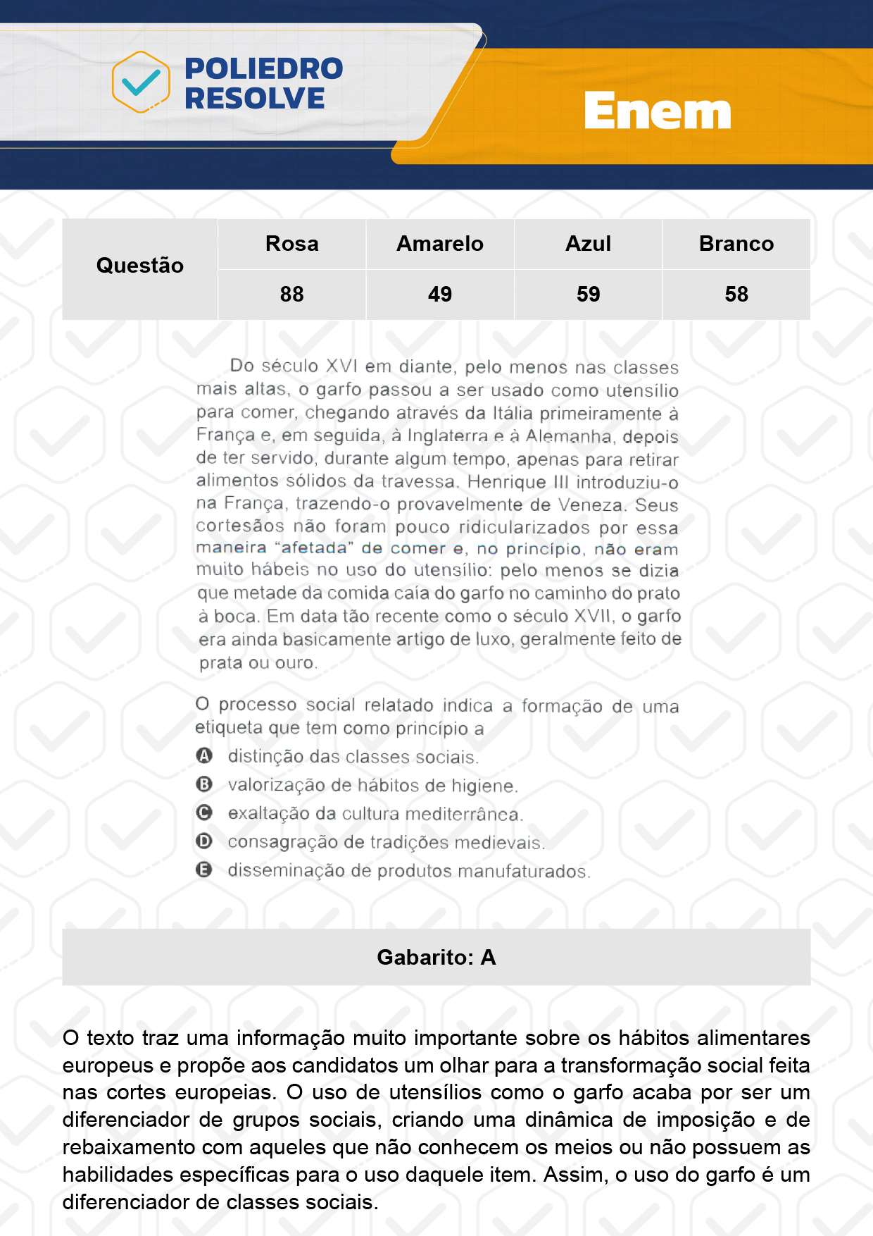 Questão 88 - Dia 1 - Prova Rosa - Enem 2023