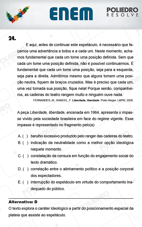 Questão 24 - 1º Dia (PROVA AZUL) - ENEM 2017