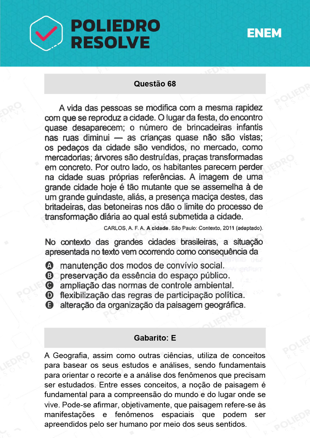 Questão 68 - 1º Dia - Prova Branca - ENEM 2021