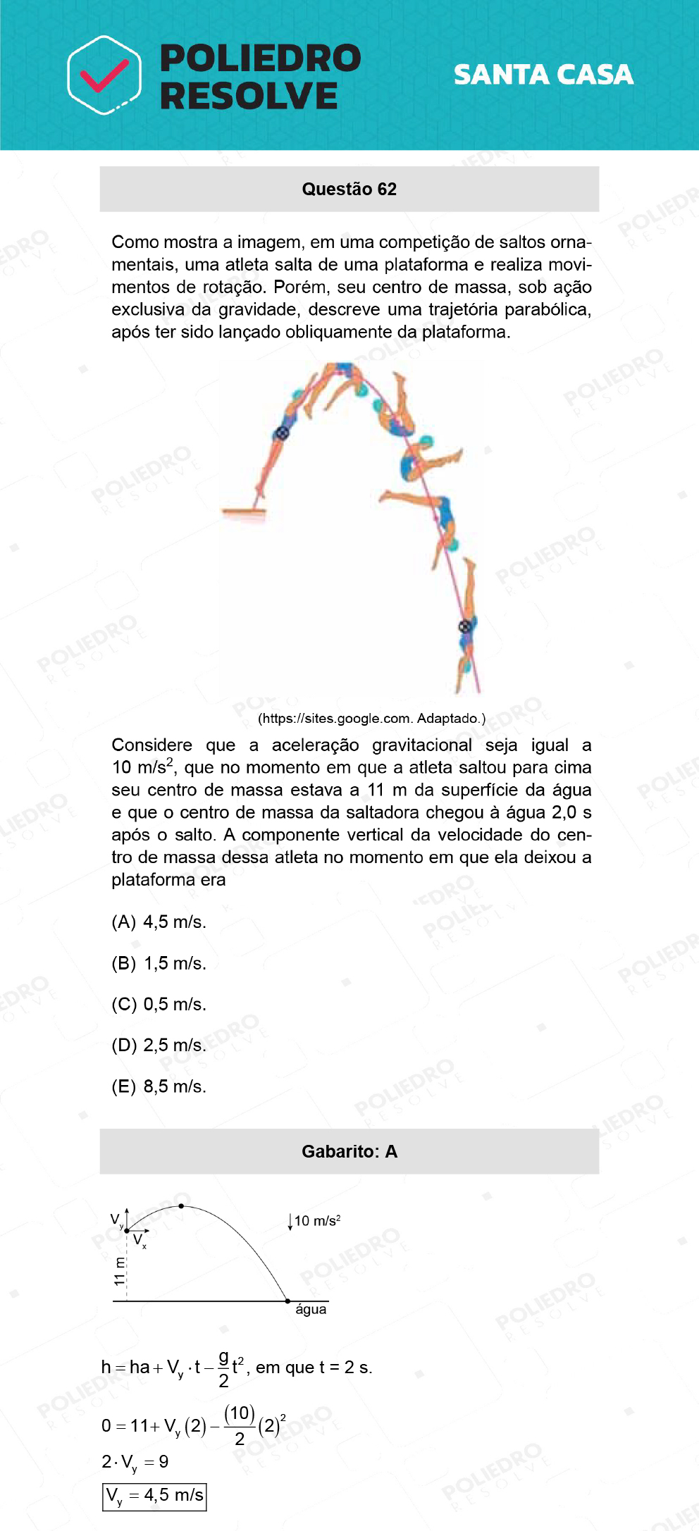 Questão 62 - 1º Dia - SANTA CASA 2022