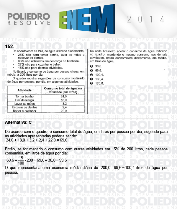 Questão 152 - Domingo (Prova Cinza) - ENEM 2014