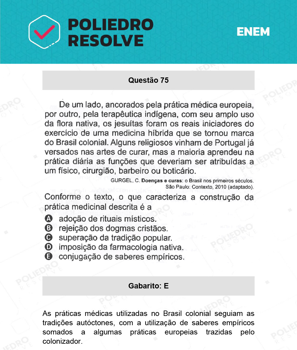 Questão 75 - 1º Dia - Prova Azul - ENEM 2021