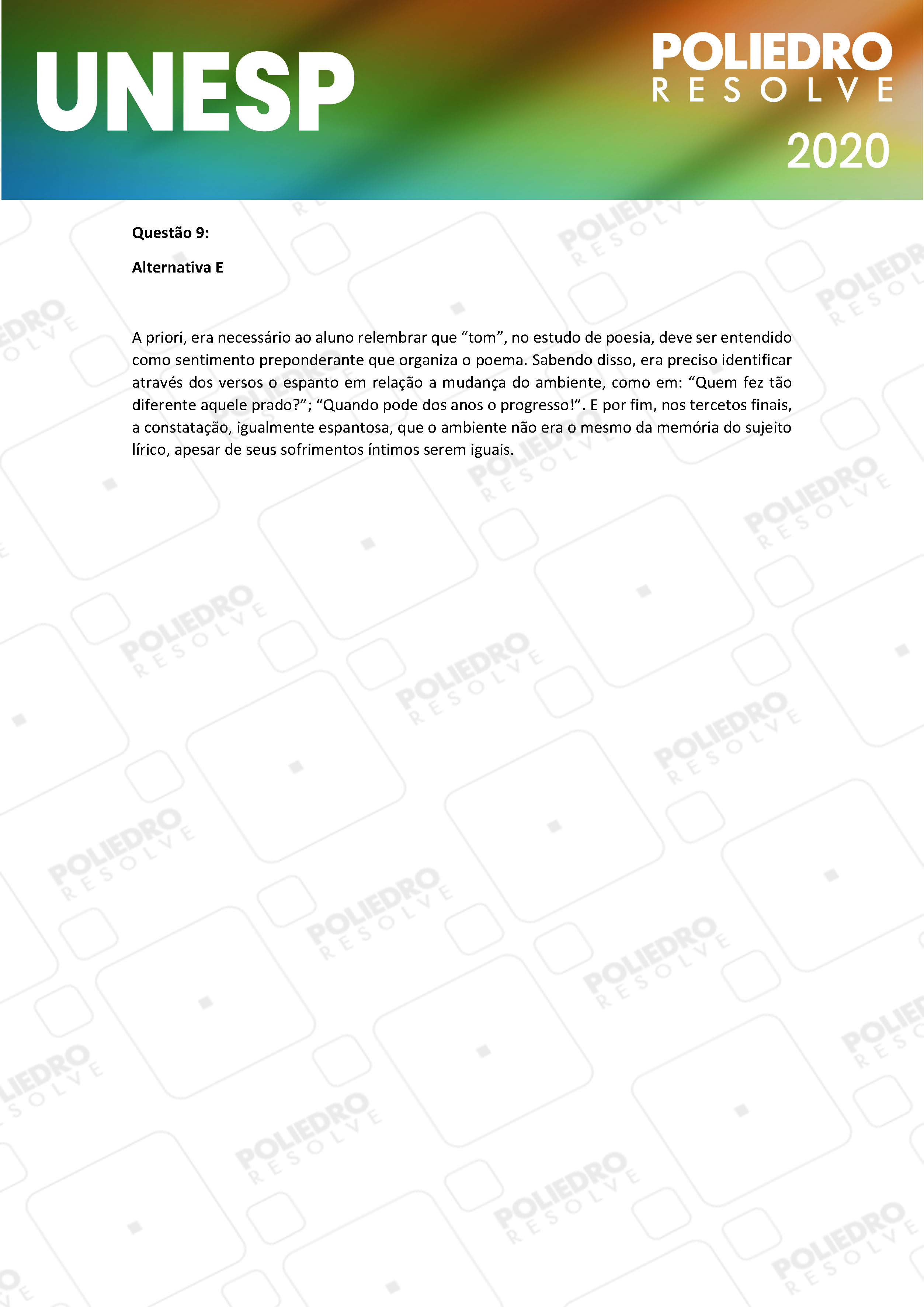 Questão 9 - 1ª Fase - UNESP 2020