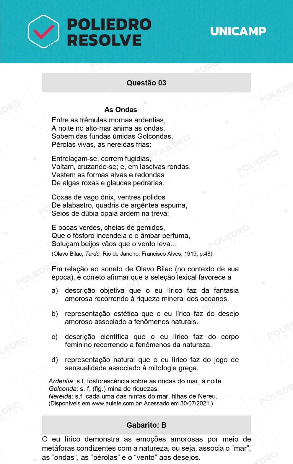 Questão 3 - 1ª Fase - 1º Dia - Q e X - UNICAMP 2022