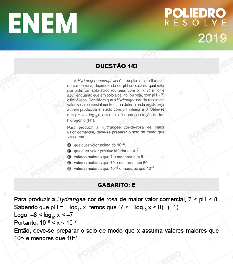 Questão 143 - 2º DIA - PROVA ROSA - ENEM 2019