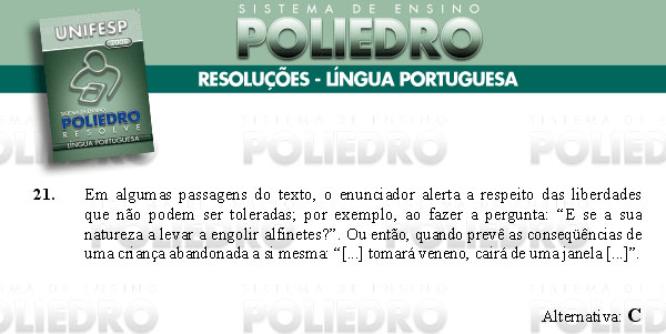 Questão 21 - Português e Inglês - UNIFESP 2008