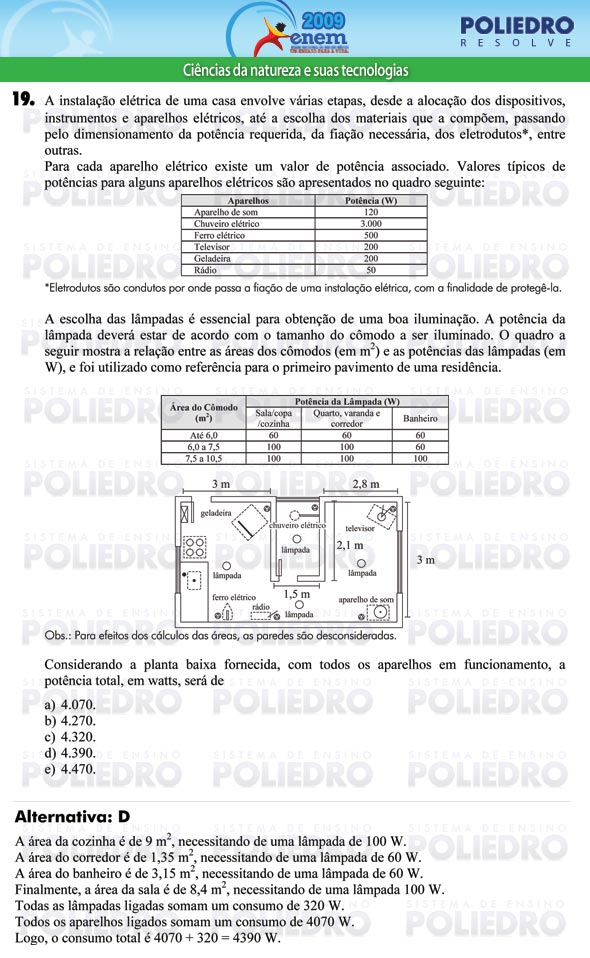 Questão 19 - Prova - ENEM 2009