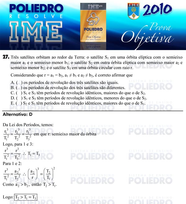 Questão 27 - Objetiva - IME 2010