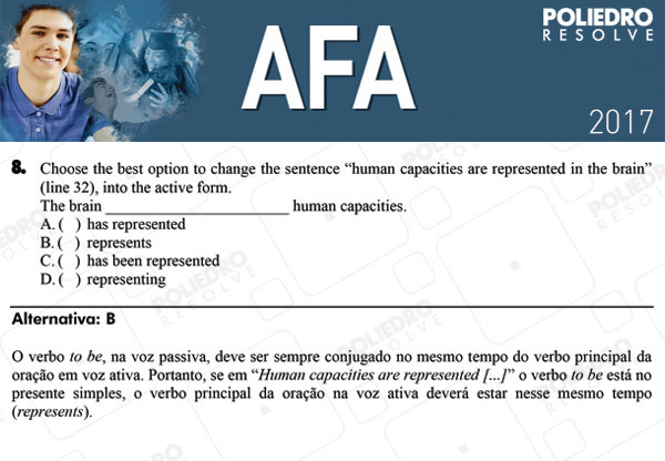 Questão 8 - Prova Modelo B - AFA 2017