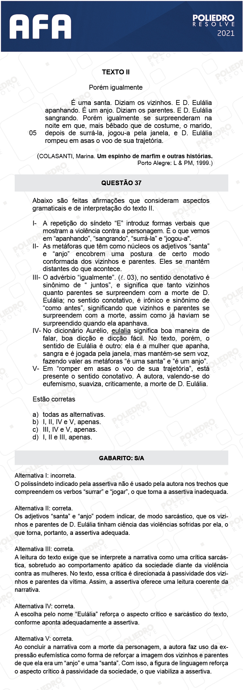 Questão 37 - Prova Modelo A - AFA 2021