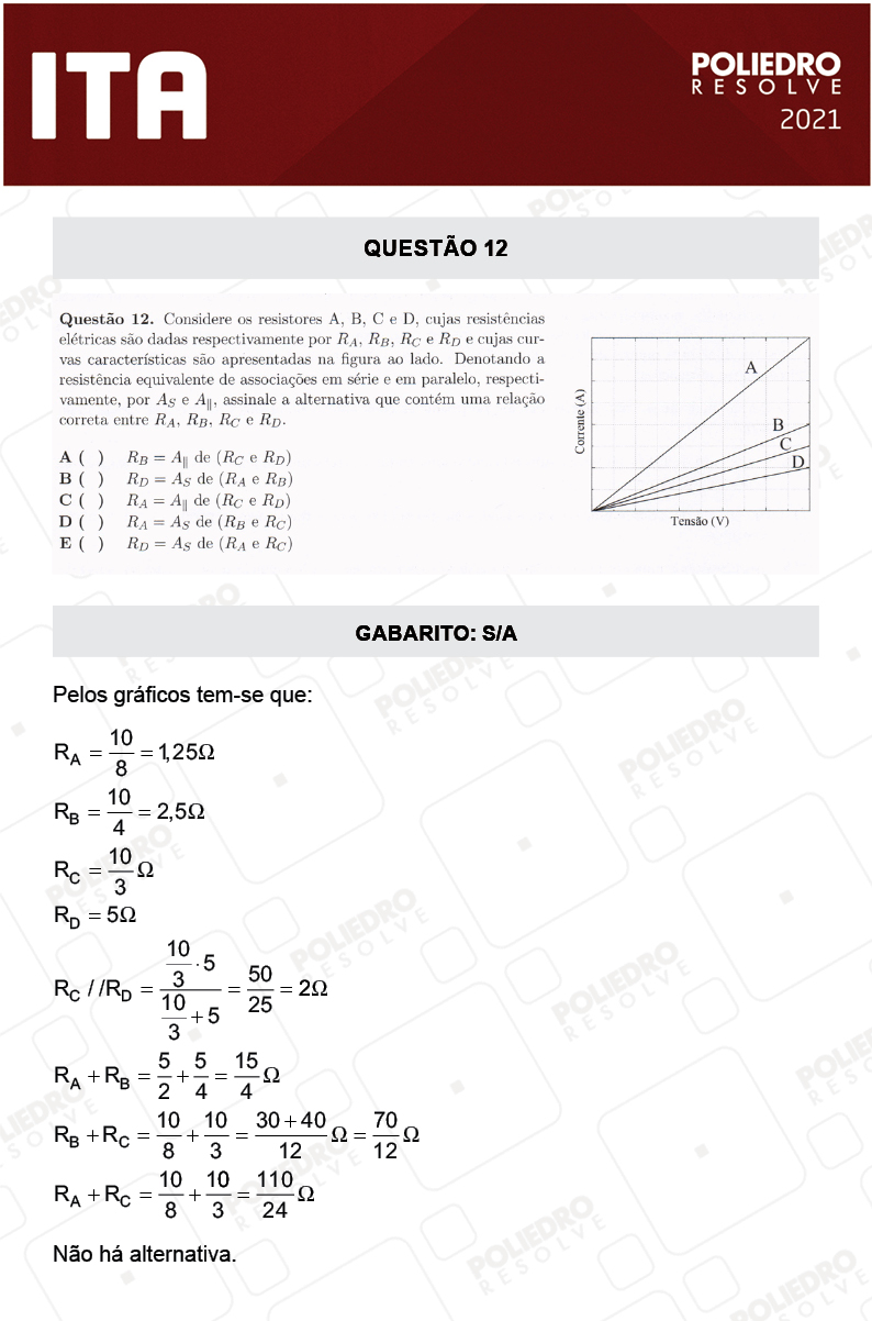 Questão 12 - 1ª Fase - ITA 2021