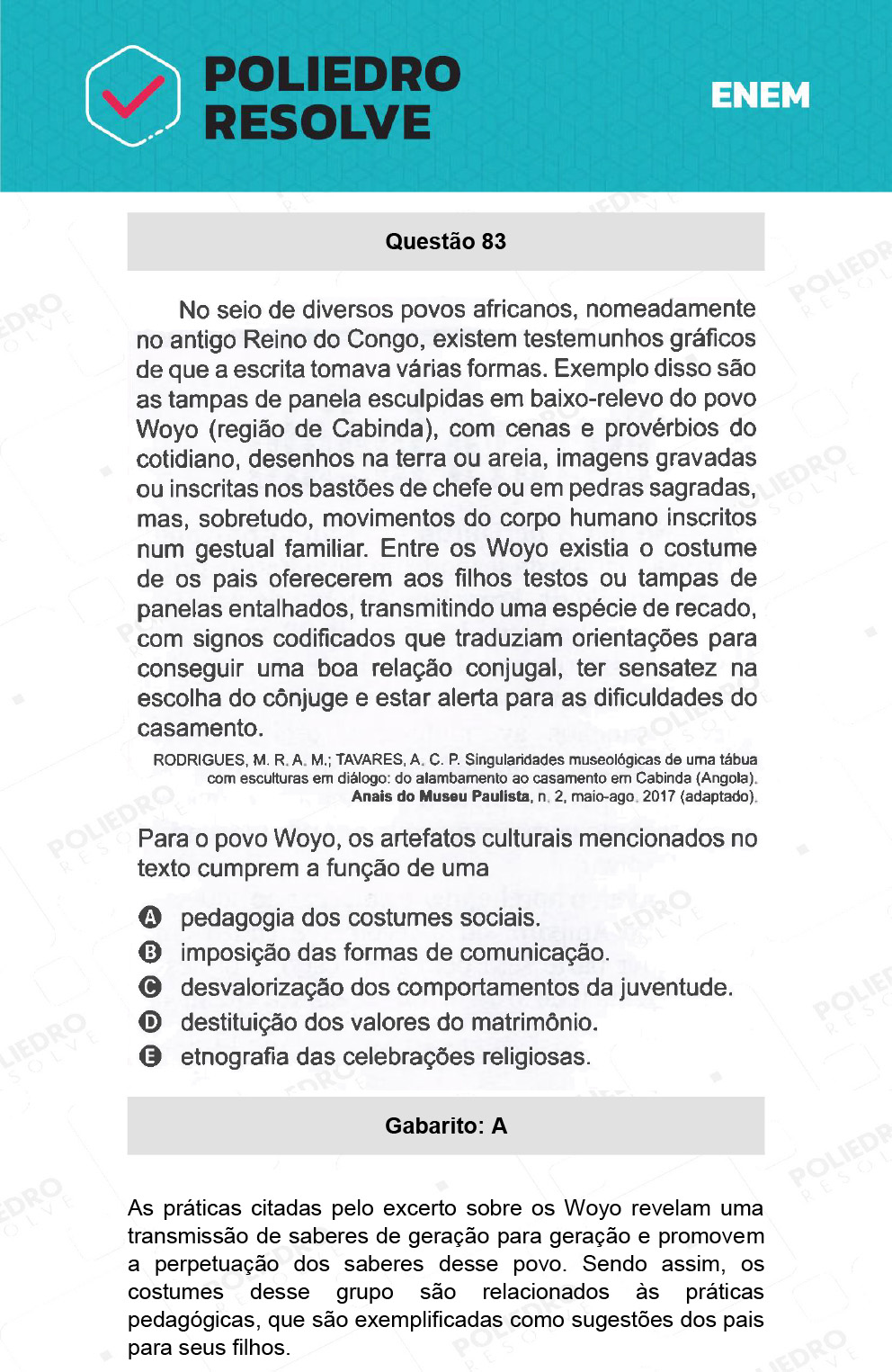 Questão 83 - 1º Dia - Prova Azul - ENEM 2021