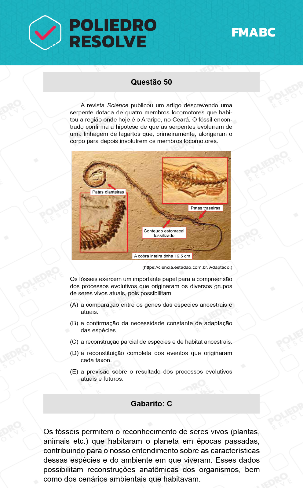 Questão 50 - Fase única - FMABC 2022