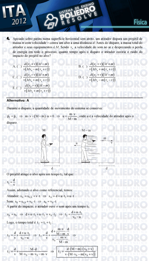 Questão 4 - Física - ITA 2012