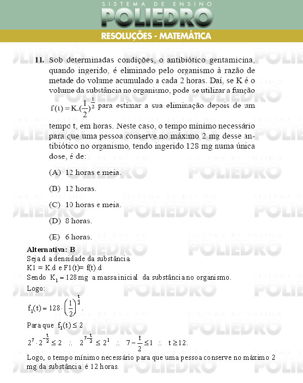 Questão 11 - Conhecimentos Gerais - UNIFESP 2009