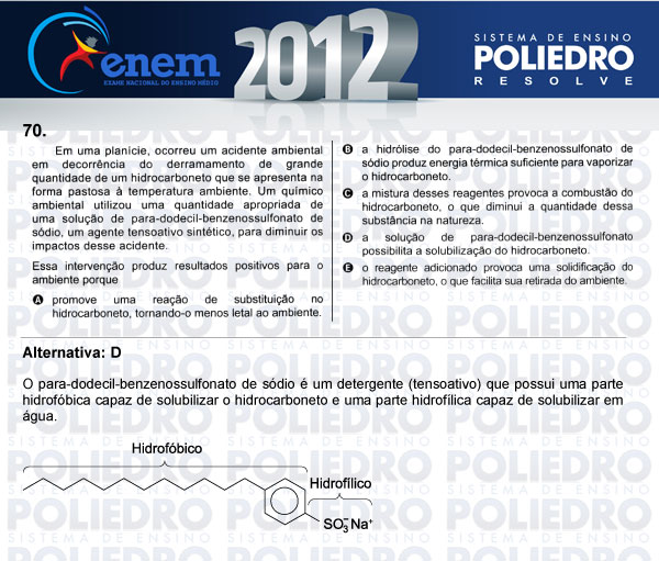 Questão 70 - Sábado (Prova azul) - ENEM 2012