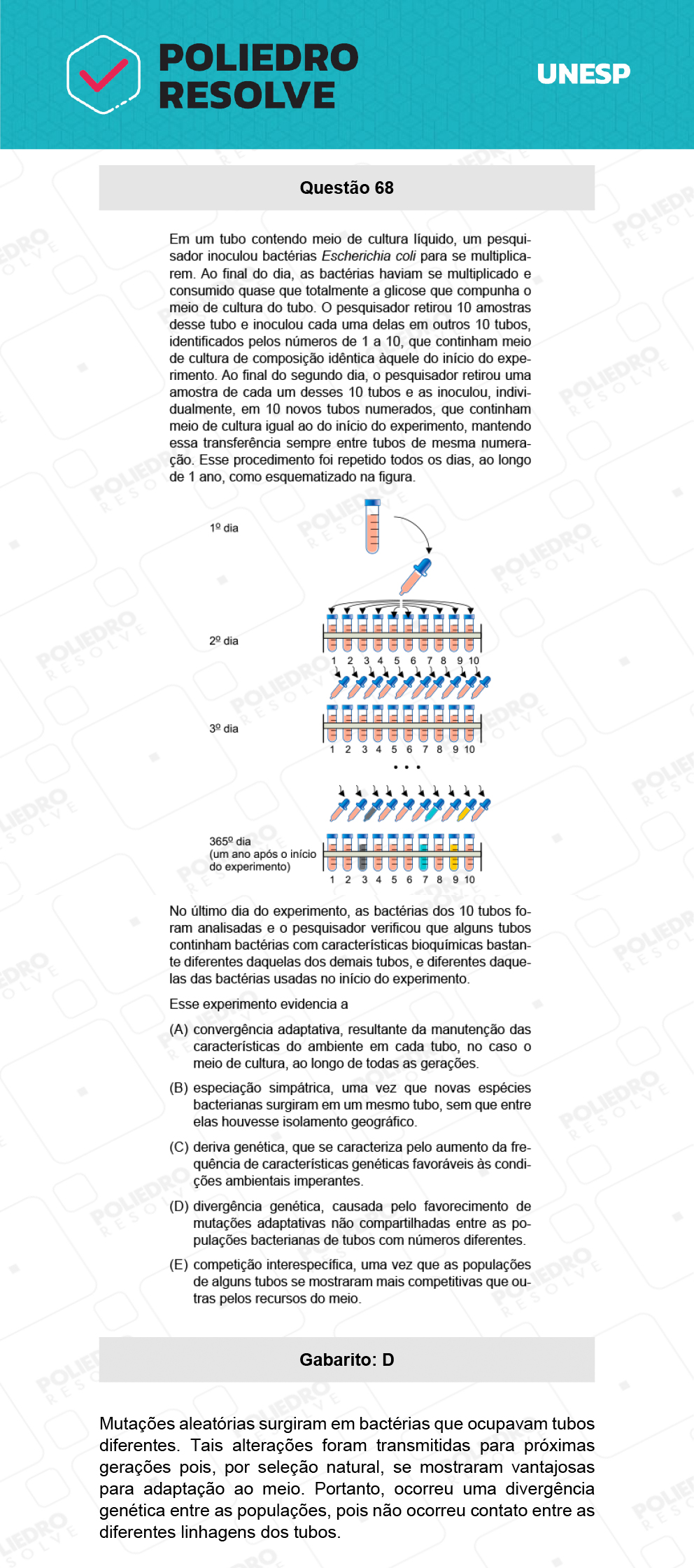 Questão 68 - 1ª Fase - Biológicas - UNESP 2022